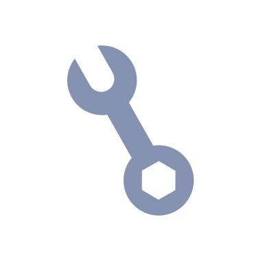 İngiliz anahtarı simgesi, beyaz arkaplanda vektör çizimi