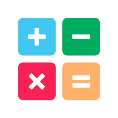 Hesap makinesi düz Stil simge vektör çizim