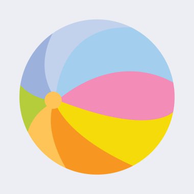 Plaj topu ikonu. Web tasarımı için şişirilebilir oyuncak vektör simgelerinin düz çizimi