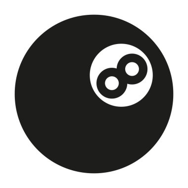 minimalist vektör illüstrasyonu, bilardo topu simgesi