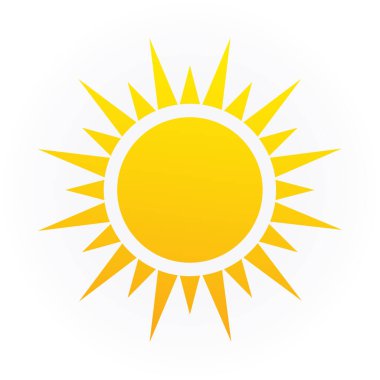 Güneş ikonu. Düz dizayn. vektör illüstrasyonu.