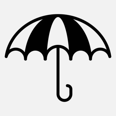 şemsiye simgesi, düz vektör çizim tasarımı