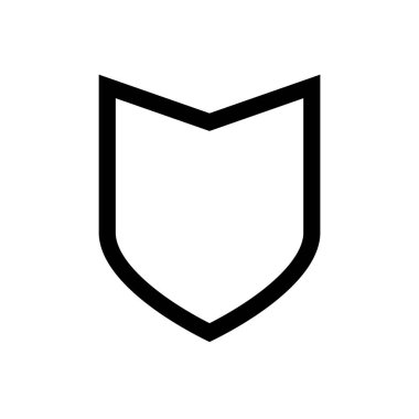 Beyaz arkaplanda izole edilmiş kalkan vektör simgesi