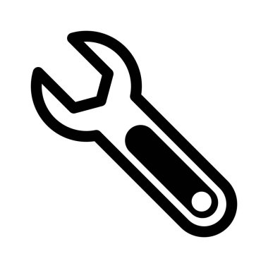 İngiliz anahtarı simgesi, beyaz arkaplanda vektör çizimi