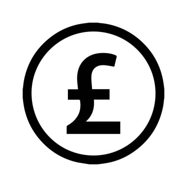 minimalist vektör illüstrasyonu, İngiliz pound simgesi