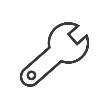 İngiliz anahtarı simgesi, beyaz arkaplanda vektör çizimi