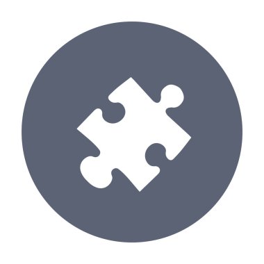 Beyaz arkaplanda bulmaca simgesi, vektör illüstrasyonu