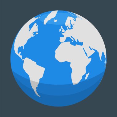 Dünya haritası simgesi. vektör illüstrasyonu