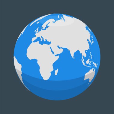 Dünya haritası simgesi. vektör illüstrasyonu