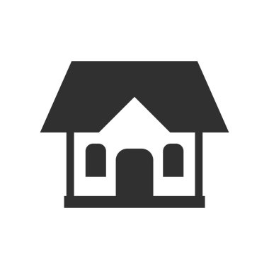 Beyaz arkaplanda ev simgesi vektörü izole, şeffaf, siyah tasarım üzerinde tuğla işareti logosu konsepti