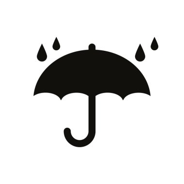 şemsiye simgesi, düz vektör çizim tasarımı