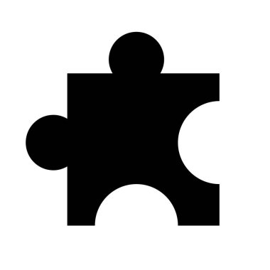 Beyaz arkaplanda bulmaca simgesi, vektör illüstrasyonu