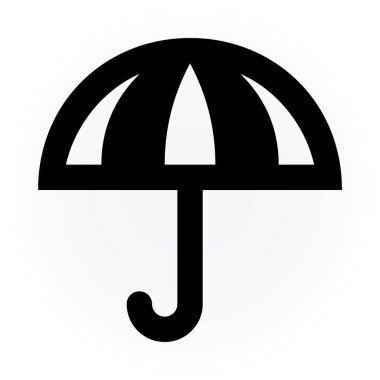 şemsiye simgesi, düz vektör çizim tasarımı