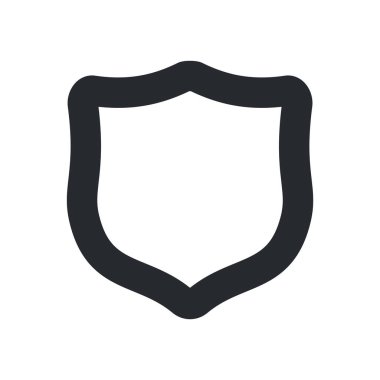 Beyaz arkaplanda izole edilmiş kalkan vektör simgesi