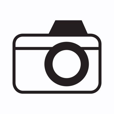 Kamera simgesi beyaz arkaplanda izole edildi