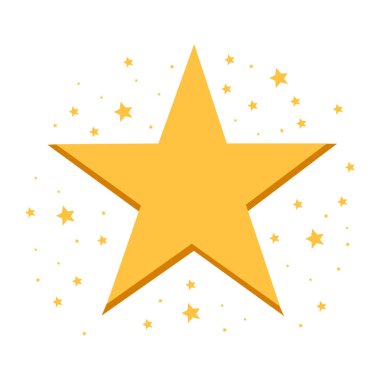 Yıldız simgesi. Ağ için yıldız vektör sembolünün düz çizimi