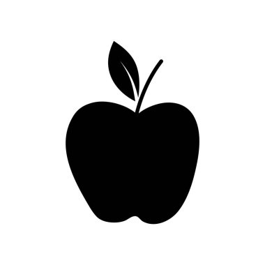 Elma ikonu çizimi. düz tasarım biçimi