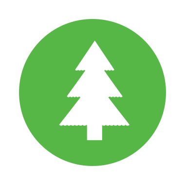 Noel ağacı simgesi, düz vektör çizimi