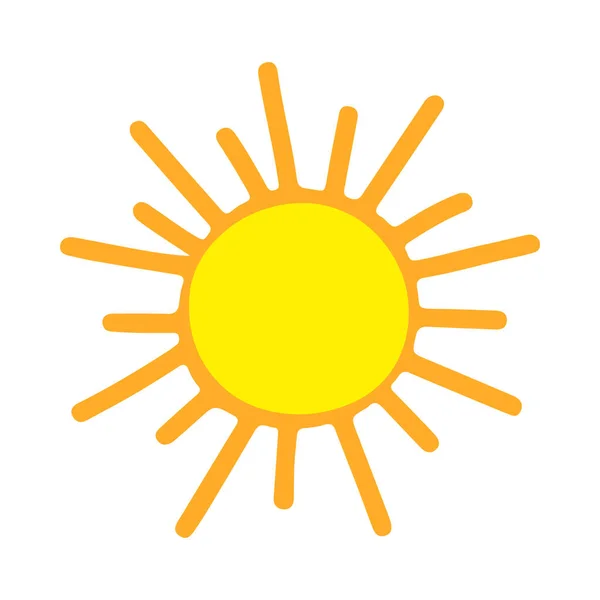 Icono Del Sol Ilustración Plana Iconos Vectoriales Meteorológicos Aislados Sobre — Vector de stock