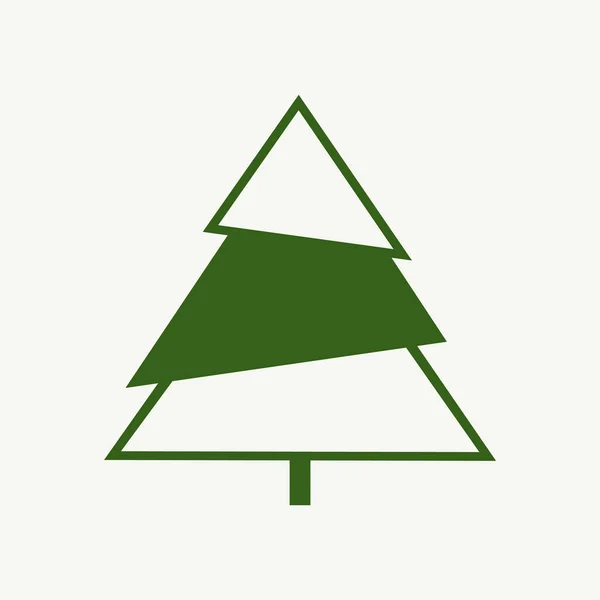 Christmas Tree Icon Flat Vector Illustration Design — Vetor de Stock