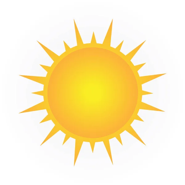 Sun Icon Flat Illustration Weather Vector Icons Isolated White Background — Stock vektor