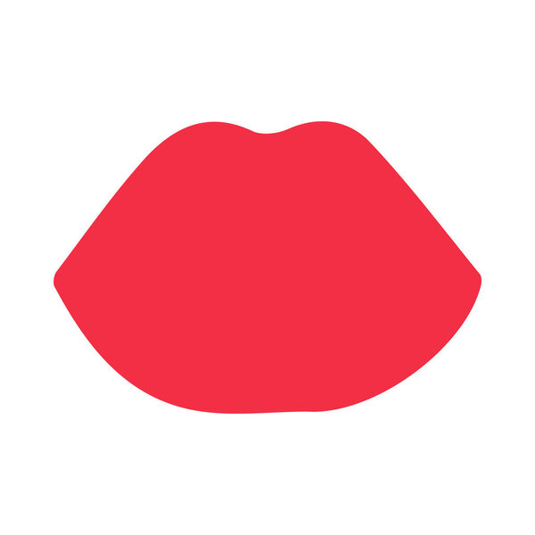 minimalistic vector illustration, lips icon