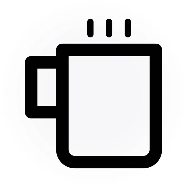 咖啡杯图标 白色背景下隔离网页设计用茶杯矢量图标的简单示例 — 图库矢量图片