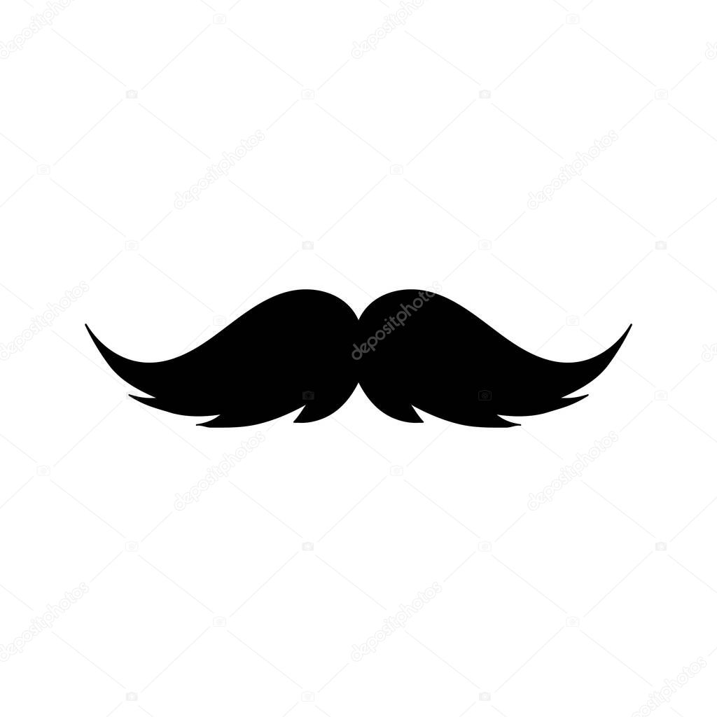 minimalistic vector illustration, mustache icon