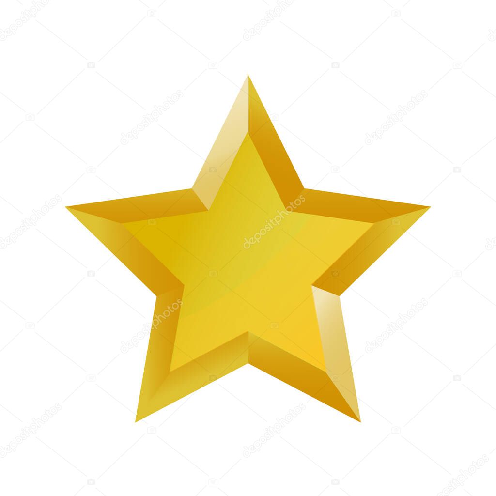 gold star icon. isometric of golden stars vector illustration for web design