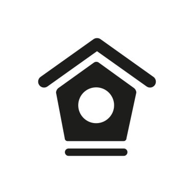 Minimalist vektör illüstrasyonu, kuş evi simgesi