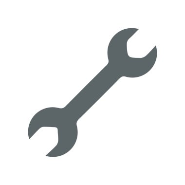 İngiliz anahtarı simgesi, beyaz arkaplanda vektör çizimi