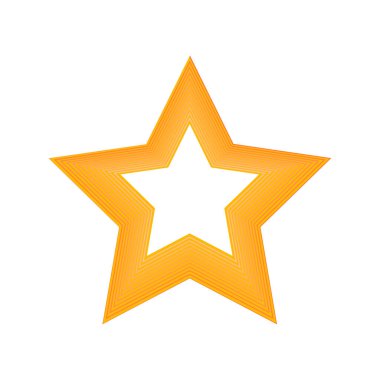 Yıldız simgesi. Beyaz arkaplanda izole edilmiş altın yıldız vektör simgelerinin düz çizimi