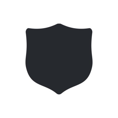 Beyaz arkaplanda izole edilmiş kalkan vektör simgesi