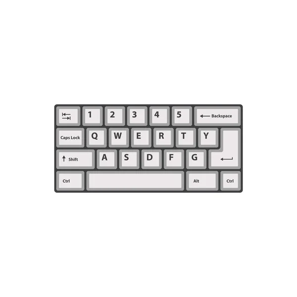 Minimalistic Vector Illustration Keyboard White Background — Vettoriale Stock