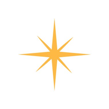 Beyaz üzerine izole edilmiş altın yıldız simgesi