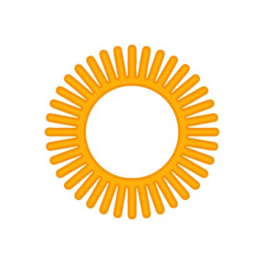 Güneş düz simge vektör çizim 