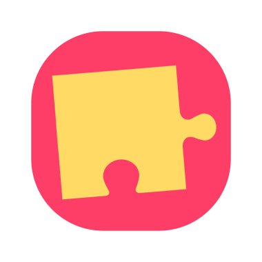 Yapboz simgesi, yapboz vektör çizimi ve alan arkaplanını kopyala