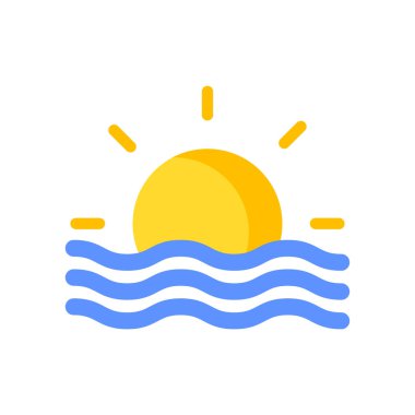  Güneş basit simgesi, vektör çizim