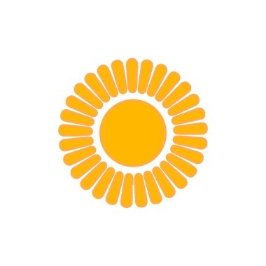 Güneş düz simge vektör çizim 
