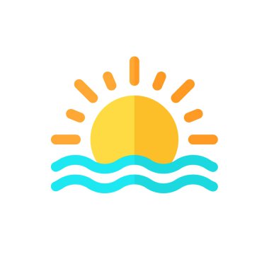  Güneş basit simgesi, vektör çizim