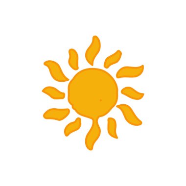 Güneş düz simge vektör çizim 