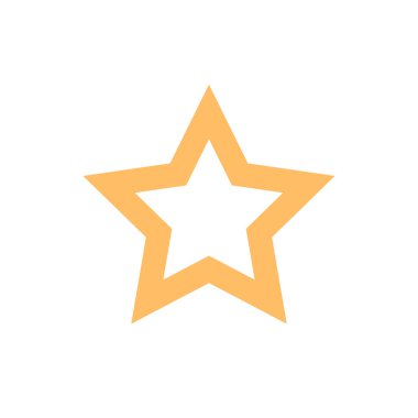 Beyaz üzerine izole edilmiş altın yıldız simgesi