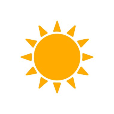 Güneş düz simge vektör çizim 