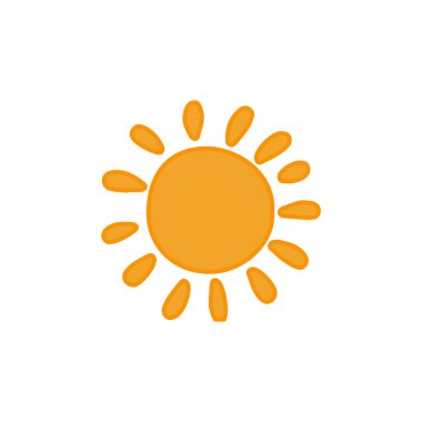 güneş simgesi. Düz tasarım 