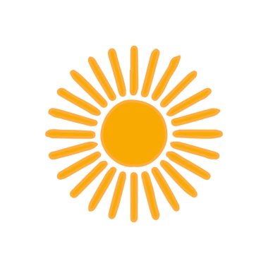 güneş simgesi. Düz tasarım 