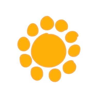 Güneş düz simge vektör çizim 