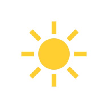 güneş simgesi. Düz tasarım 