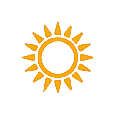 güneş simgesi. Düz tasarım 