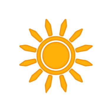 güneş simgesi. Düz tasarım 