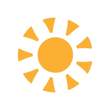 güneş simgesi. Düz tasarım 